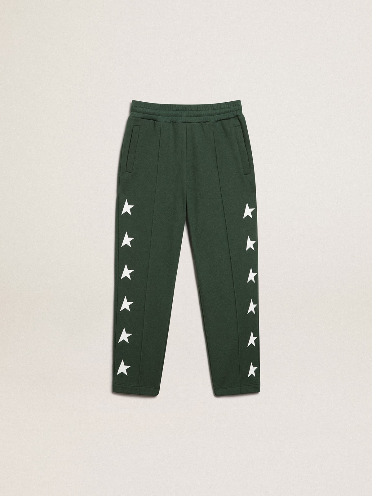 Bright-green Star Collection jogging pants with contrasting white stars